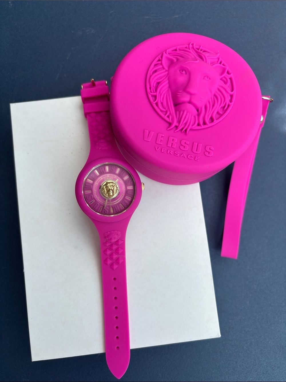 Versus Versace Fire Island Lion Silicone Watch with Case